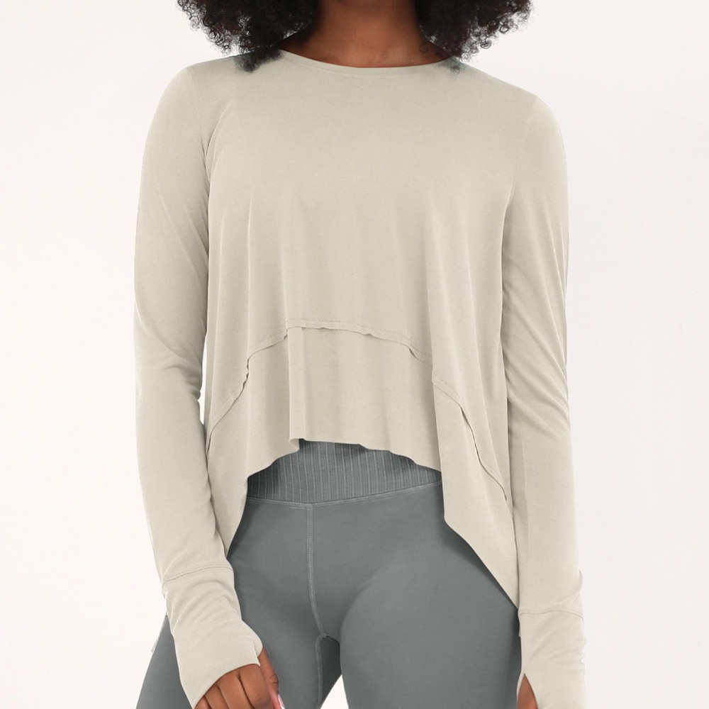 NWT Ododos Long Sleeve Gym Yoga Shirt in Abalone Size Extra Small